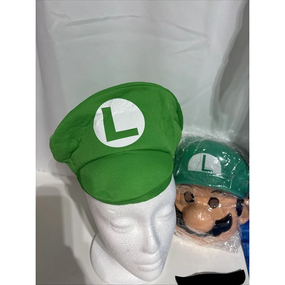 Super MARIO Kids Luigi Costume‎ Size S Halloween Dress Up New